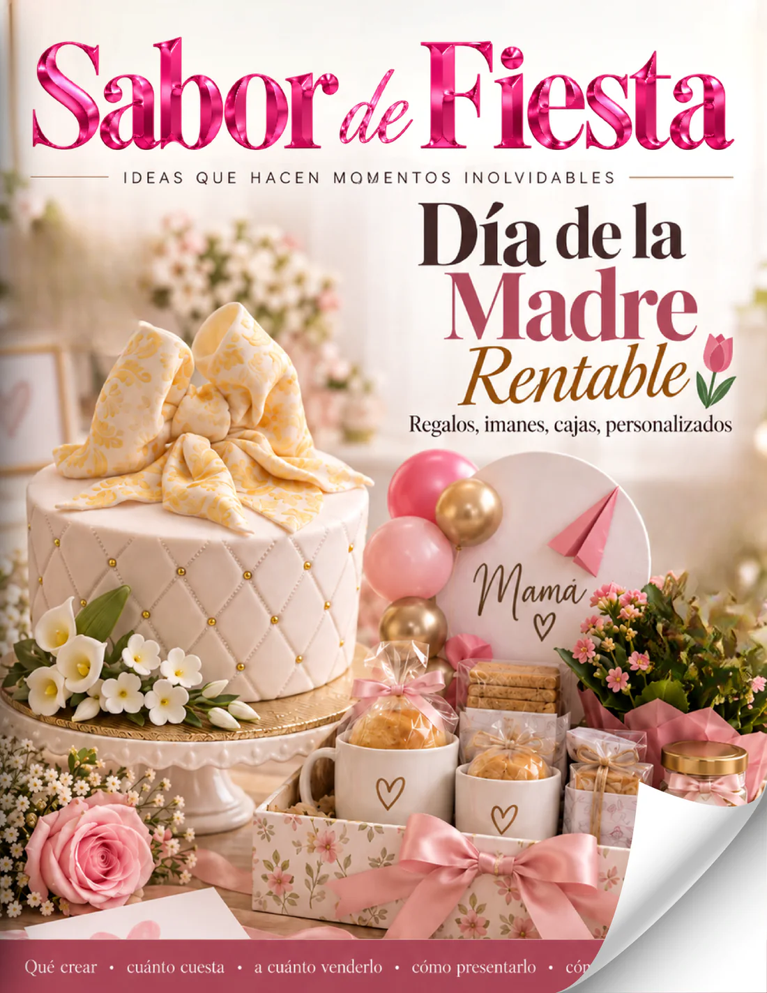 Portada de la revista Sabor de Fiesta «Día de la Madre rentable»: Regalos, imanes, cajas, personalizados.