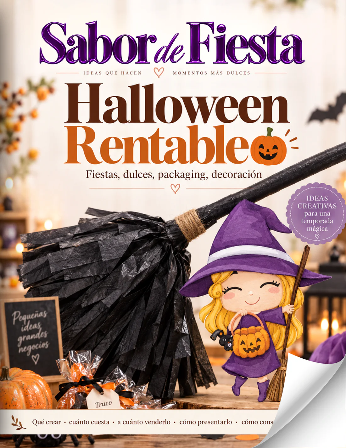 Portada de la revista Sabor de Fiesta «Halloween rentable»: Fiestas, dulces, packaging, decoración.